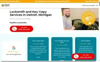 KeyMe Locksmiths of Detroit website