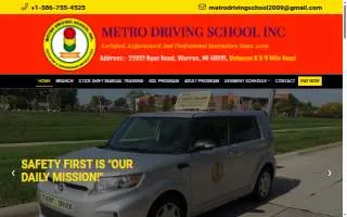 Metro Driving School INC. of Ferndale website