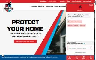 Mighty Dog Roofing of Detroit Metro website