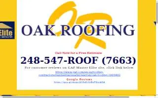 Oak Roofing of Detroit website