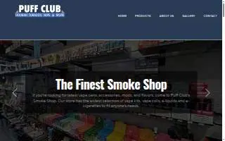 PUFF CLUB Smoke Shop website