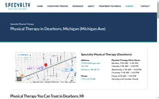 Specialty Physical Therapy of Detroit website