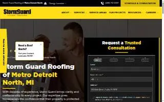 Storm Guard Roofing of Metro Detroit North website