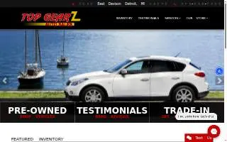 Top Gearz Auto Center website