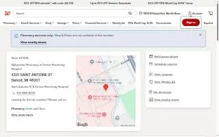 Walgreens Pharmacy at Detroit Receiving Hospital website
