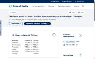 Corewell Health Grand Rapids Hospitals Physical Therapy - Gaslight