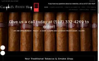 Campbells Smoke Shop website
