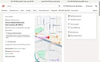 Walgreens Pharmacy of East Lansing website