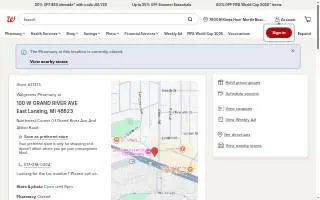Walgreens of East Lansing website