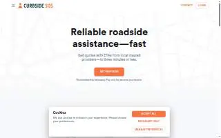 Curbside SOS Towing Service website