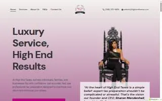 High End Taxes website