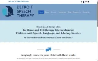 Detroit Speech Therapy website
