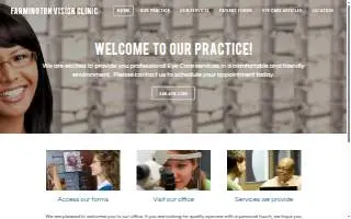 Farmington Vision Clinic website