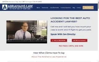 Abrahams Law - Car Accident and Personal Injury Lawyer of Farmington Hills website