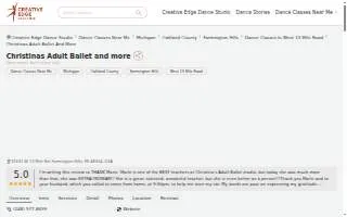 Christinas Adult Ballet and more of Farmington website