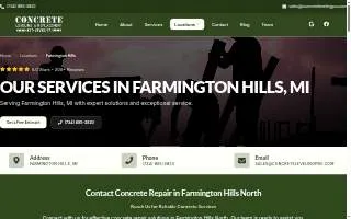 Concrete Leveling & Replacement of Farmington Hills website