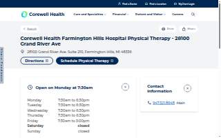 Corewell Health Farmington Hills Hospital Physical Therapy - 28100 Grand River Ave