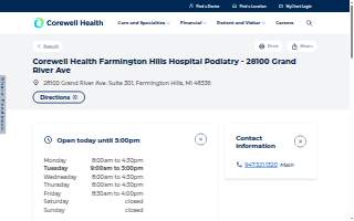 Corewell Health Farmington Hills Hospital Podiatry