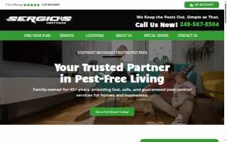 Sergio's Pest Control of Farmington Hills website