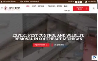 Solidified Pest Control of Detroit website