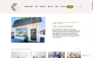 The Vines Flowers of Farmington website