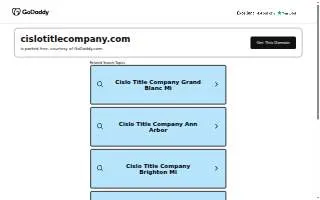 Cislo Title Company of Fenton website