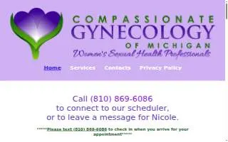 Compassionate Gynecology of Michigan website