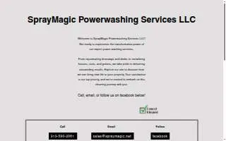 SprayMagic Powerwashing Services LLC website