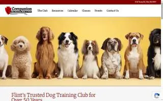Companion Dog Training Club of Flint website