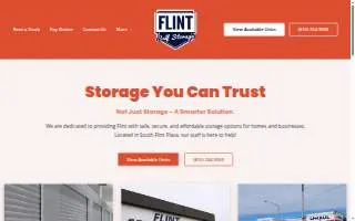 Flint Self Storage website