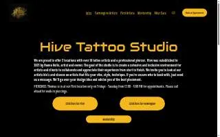 Hive Tattoo Studio website