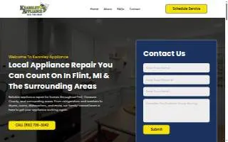 Kearsley Appliance Repair website