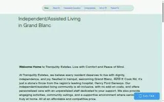 Tranquility Estates website