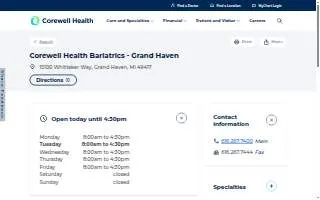 Corewell Health Bariatrics - Grand Haven website