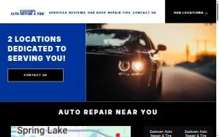 Eastown Auto Repair & Tire website