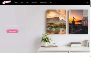 Gloss Metal Prints website