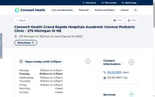 Corewell Health Grand Rapids Hospitals Academic General Pediatric Care