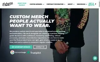 Extreme Screen Prints website