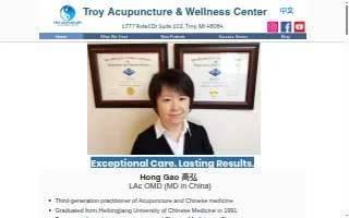 Troy Acupuncture & Wellness Center (Gao Acupuncture Center) website