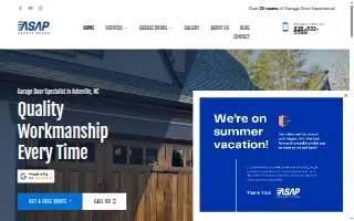 ASAP Garage Door Repair Systems of Michigan website