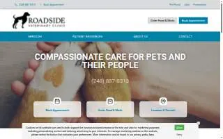 Roadside Veterinary Clinic website