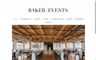 Baker Lofts Events Weddings and Banquets website