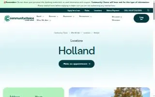 Community Choice Credit Union of Holland website