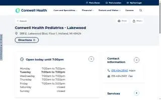 Corewell Health Pediatrics - Lakewood website