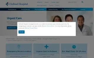 Holland Hospital Urgent Care website