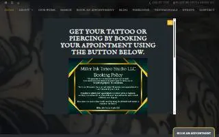 Miller Ink Tattoo Studio LLC website