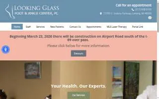 Looking Glass Foot & Ankle Center, P.C. of Holt website
