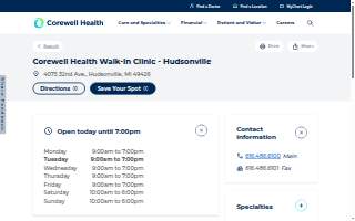 Corewell Health Walk-In Clinic - Hudsonville