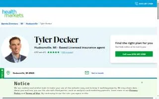 HealthMarkets Insurance - Tyler Decker website