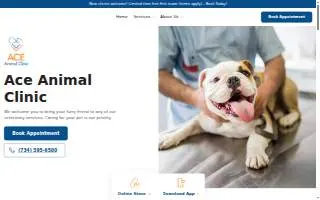 Ace Animal Clinic of Romulus website